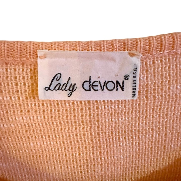 Vintage Lady Devon Pink Sweater Oversized Medium - Picture 3 of 11